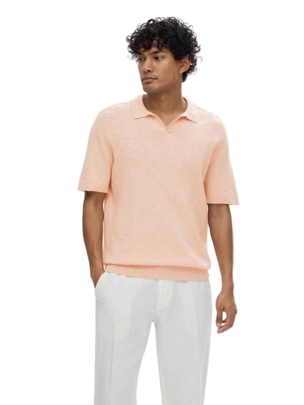 Berg Linen SS Knit Open Polo