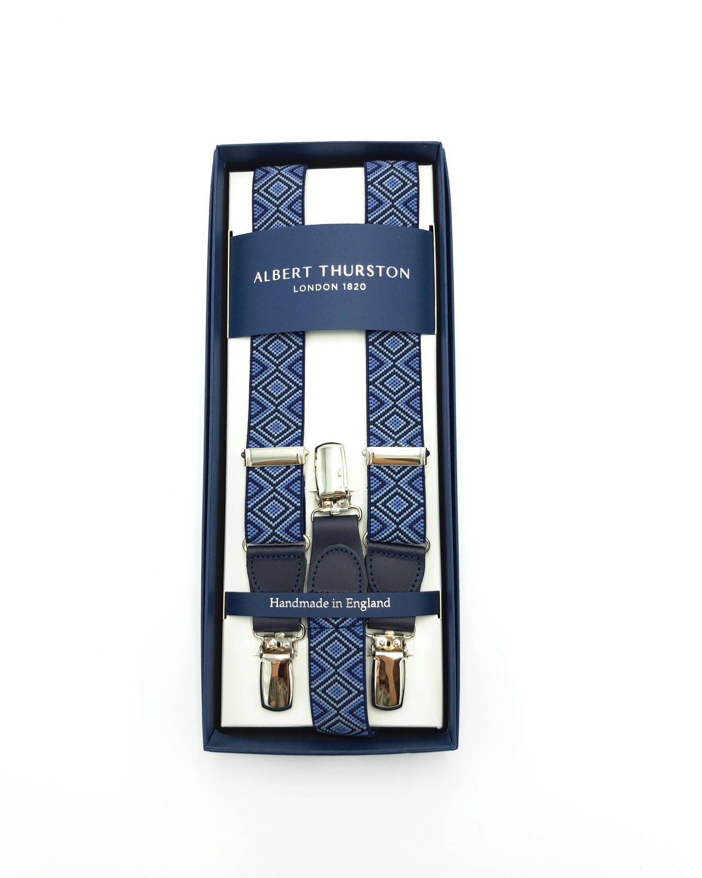 Bretelles Clip Fines Jacquard Bleues 2569/2