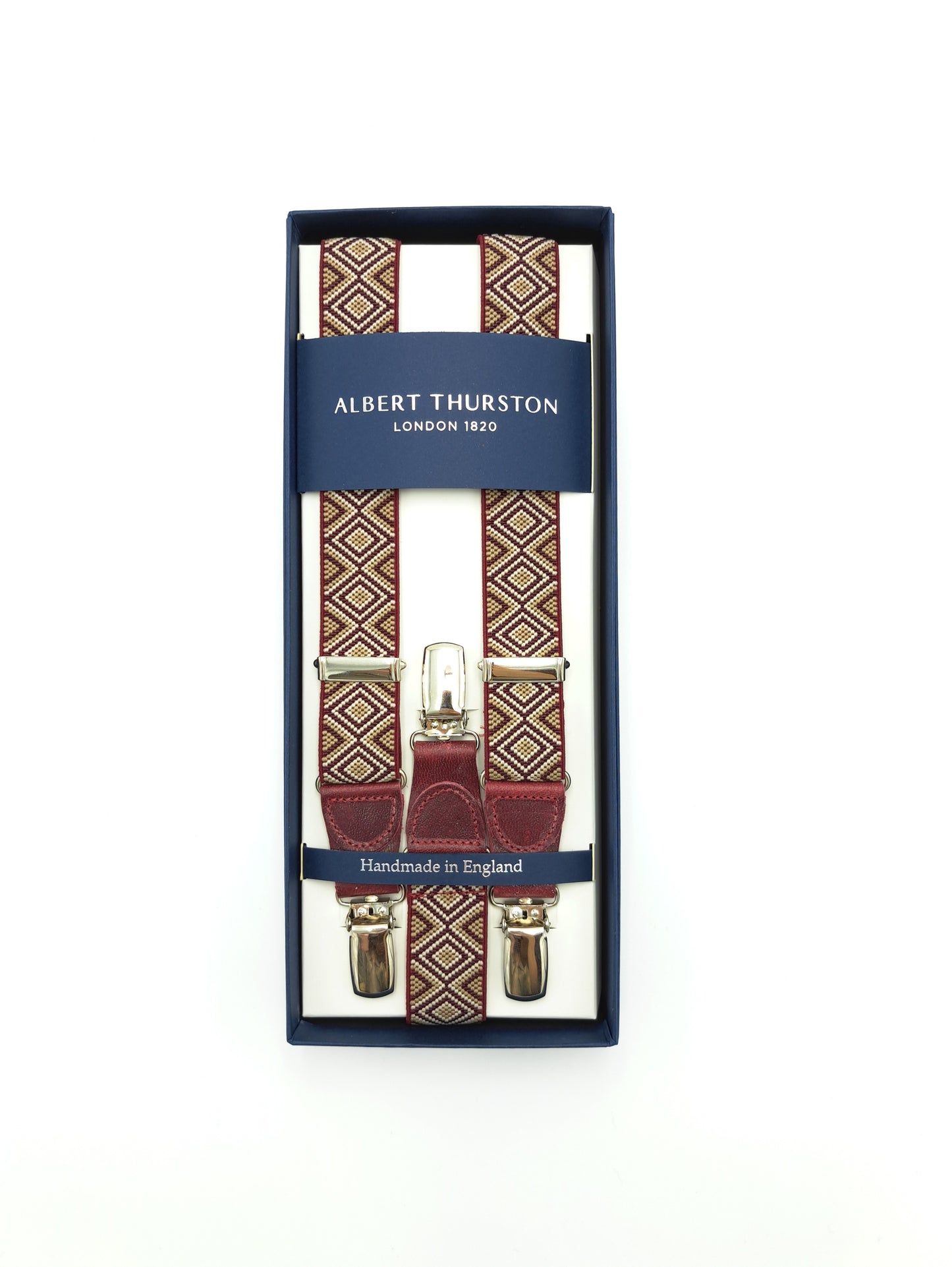 Bretelles Clip Fines Jacquard Rouges 2569/4