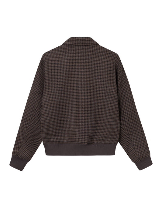 Varsity Houndstooth Wool Jacket