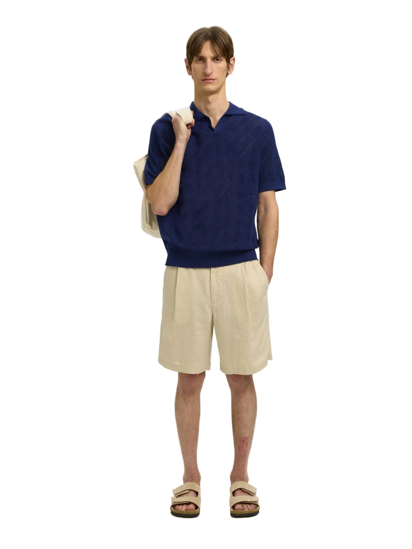 Arco SS Knit Structure Open Polo