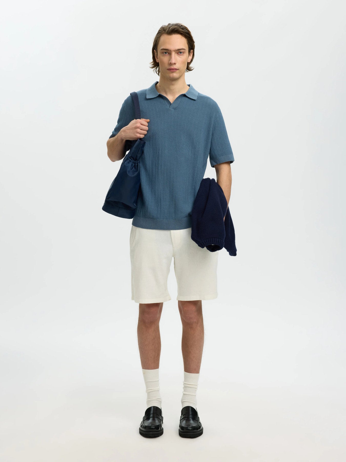 Mattis SS Linen Blend Structure Open Polo