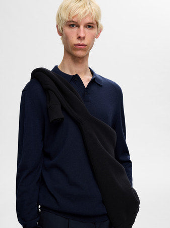 Tray LS Knit Merino Polo