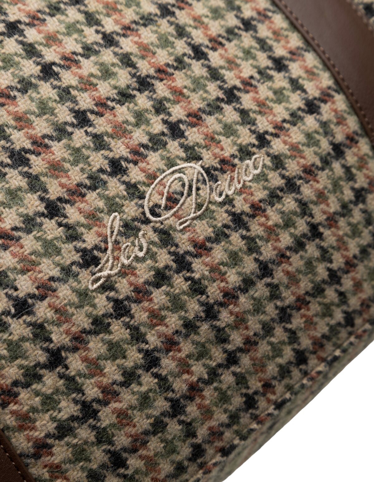 Houndstooth Wool Weekend Bag
