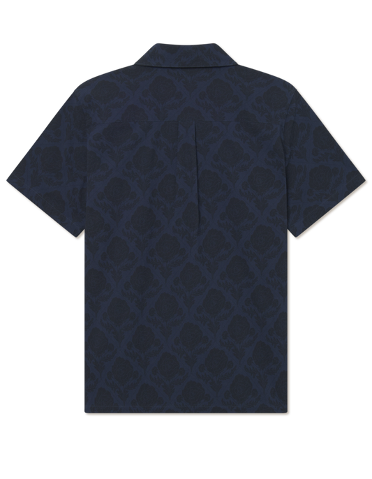 Camisa Lesley con estampado floral de azulejos de manga corta