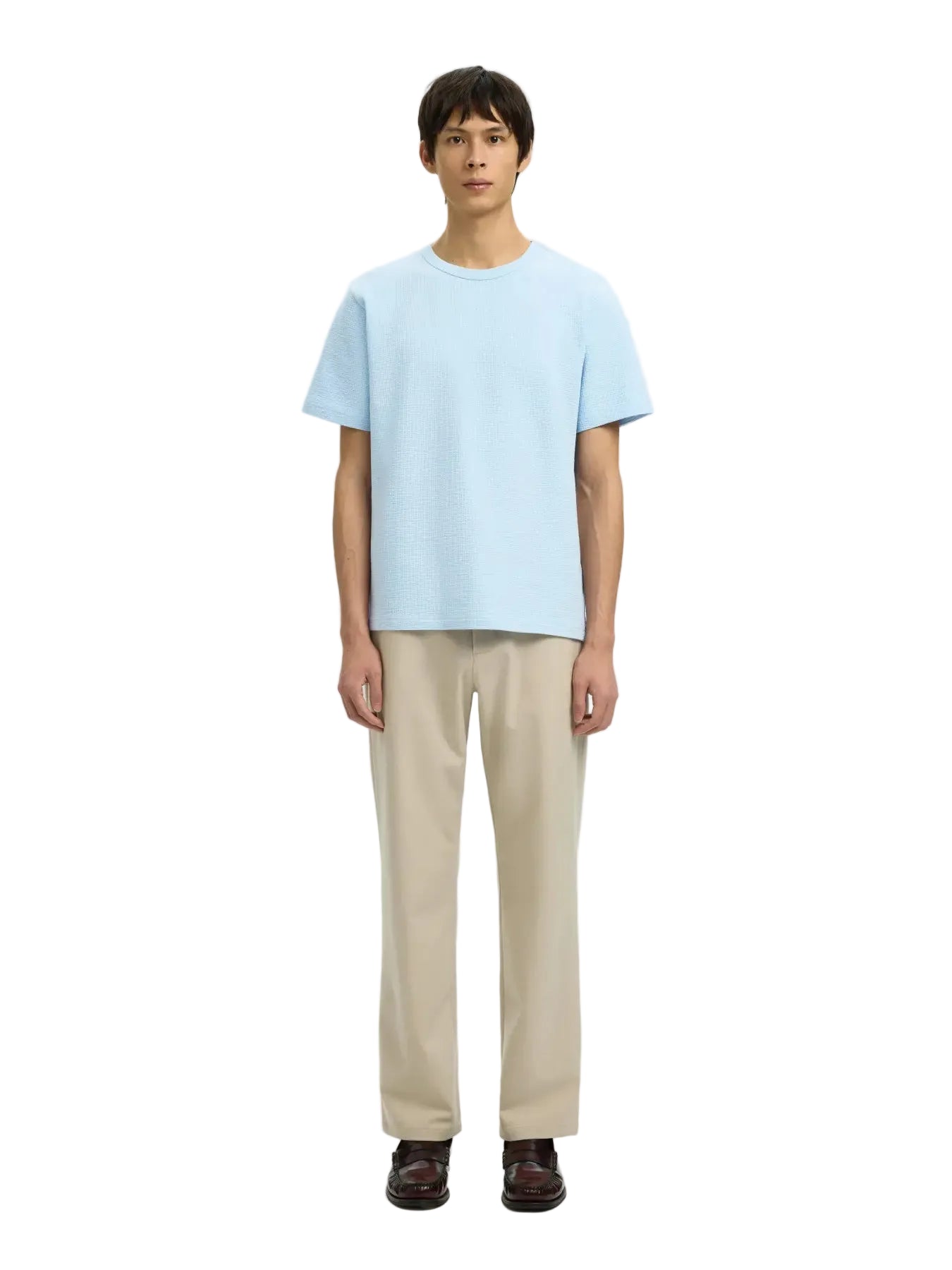 Sander Seersucker SS O-Neck