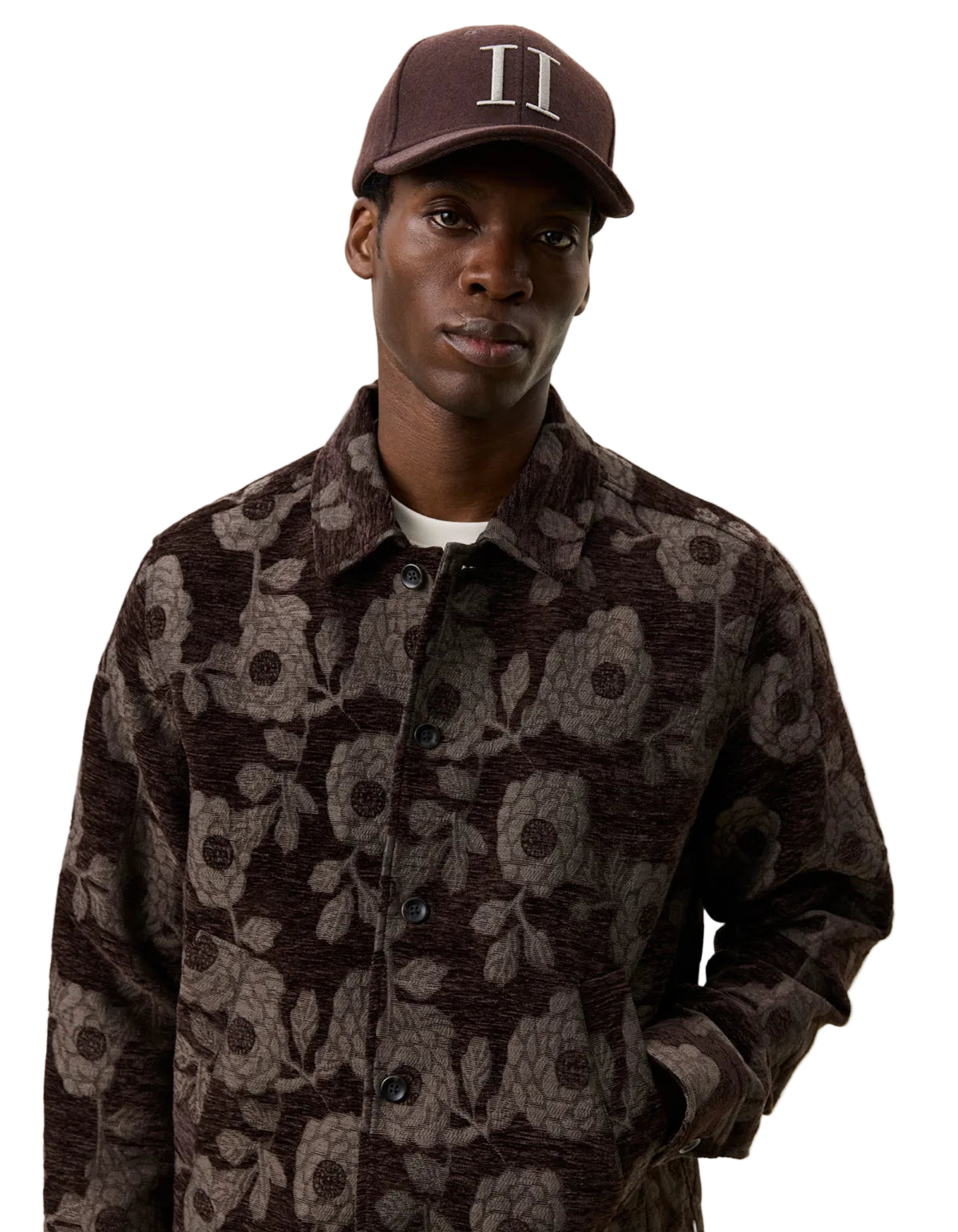 Flower Velour Overshirt Delicioso Brown, vue 5