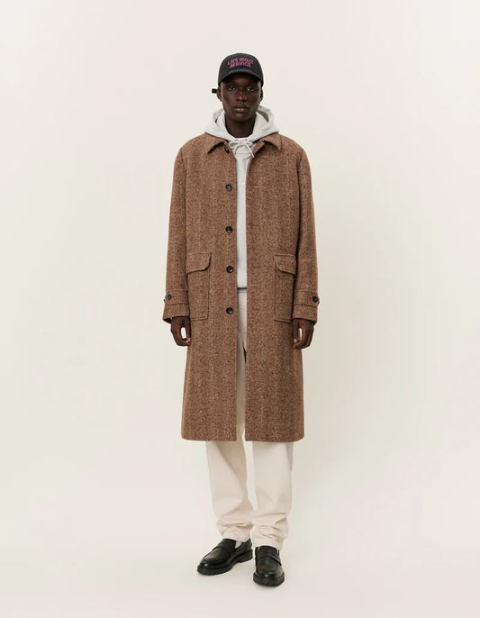 Maximilian Herringbone Wool Coat