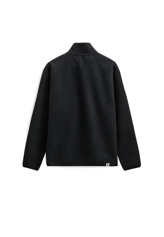 TONI HALF ZIP BOILED WOOL OS, Caviar - Anerkjendt