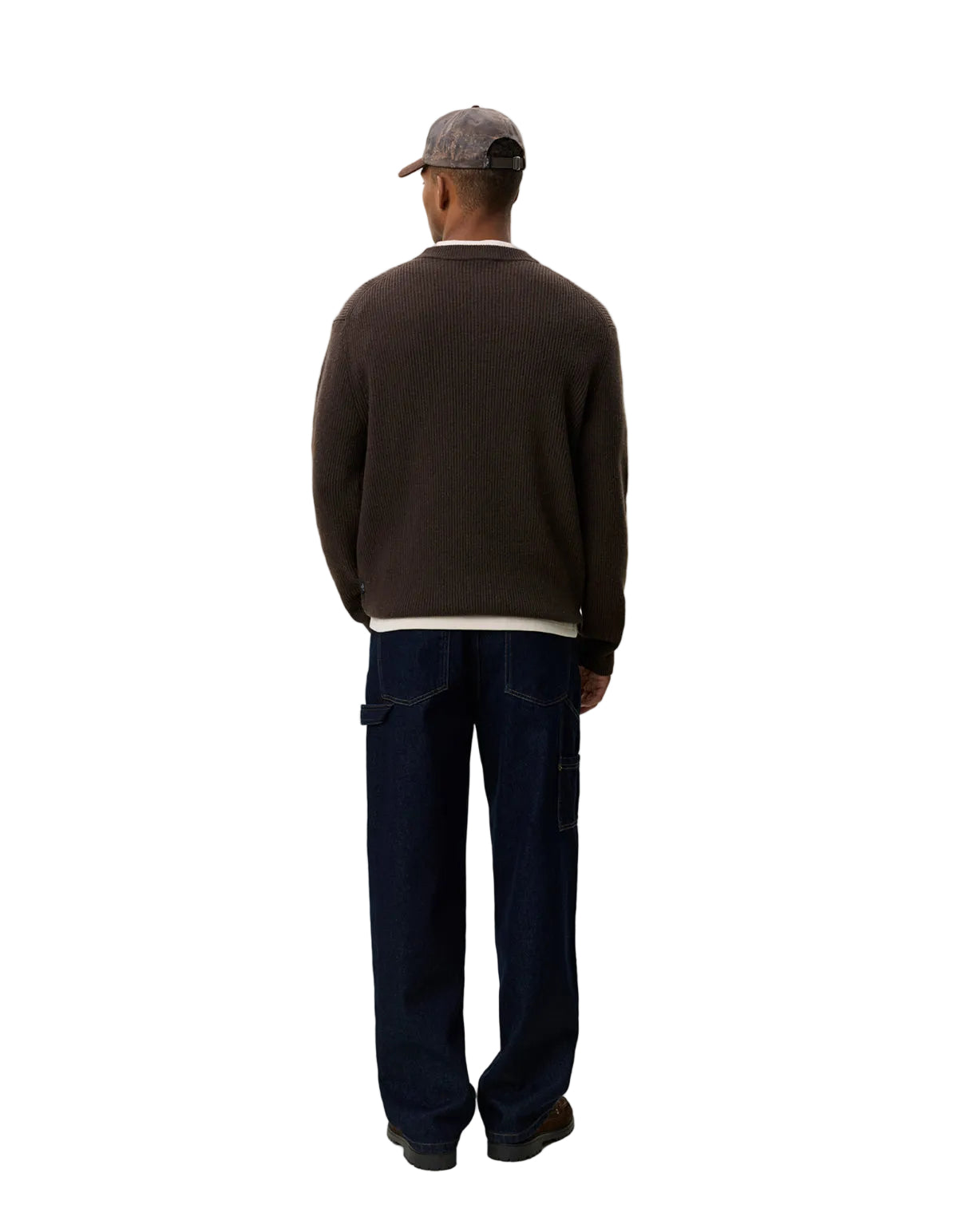 Wool Rib Roundneck Knit Delicioso Brown, vue 9