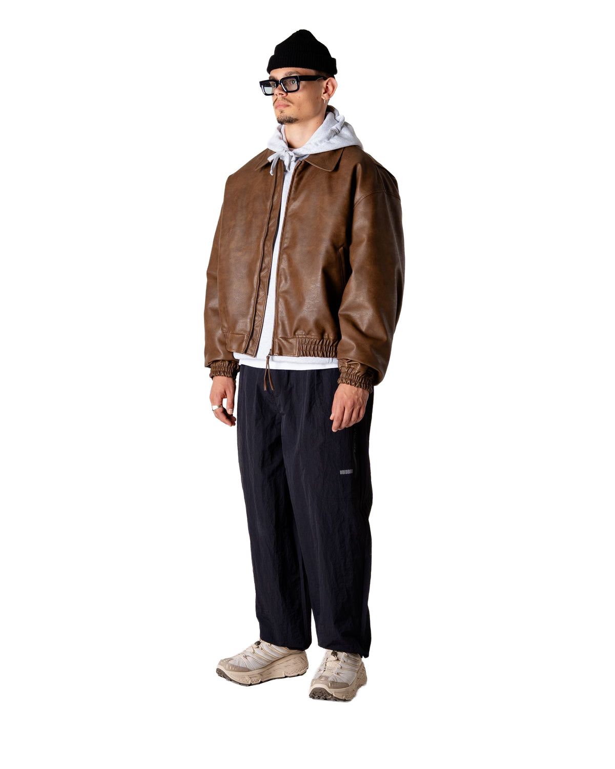 Veste Biker Bao Woodbird Marron Foncé - vue détail 5