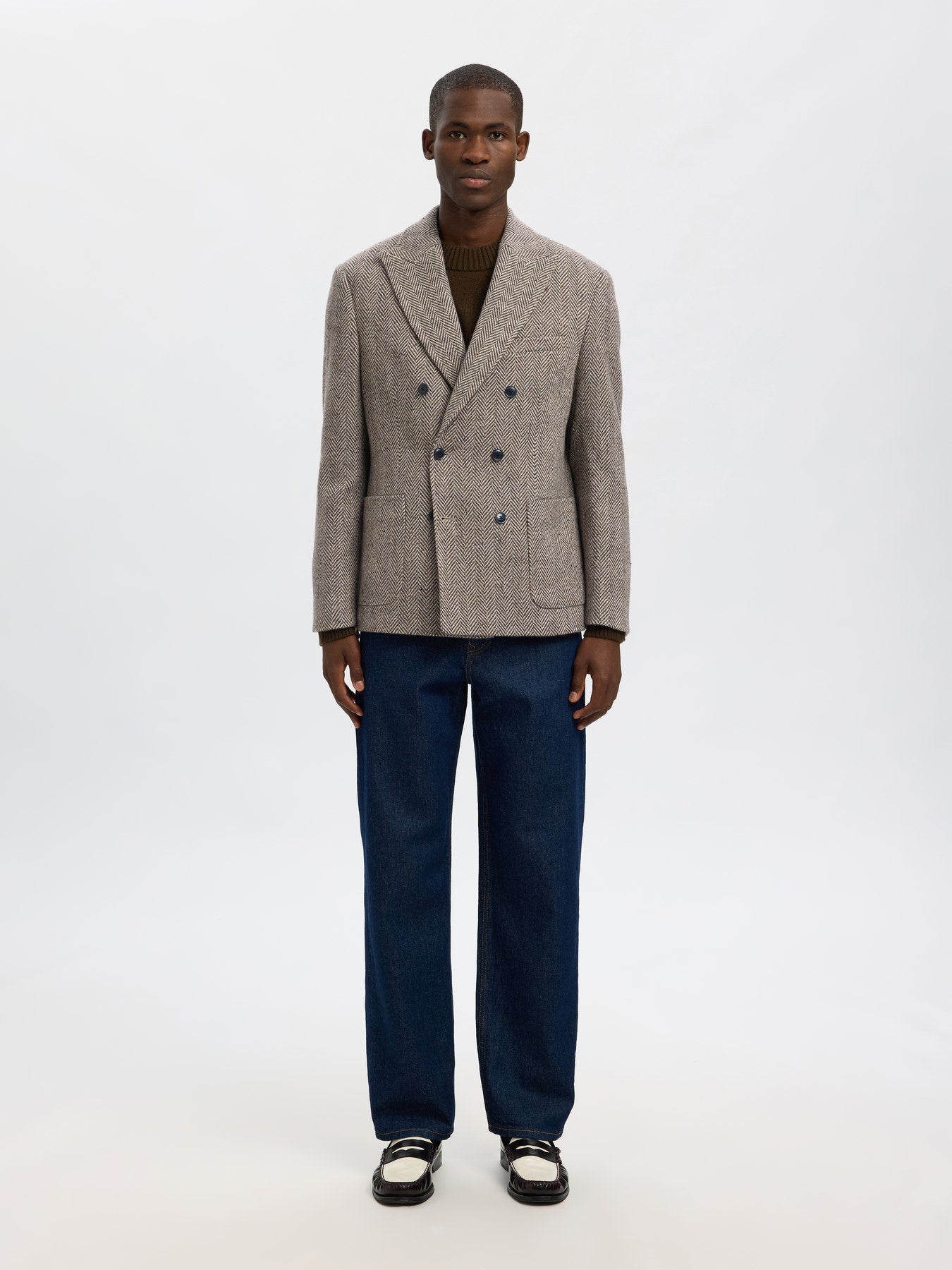 Regular Morris Herringbone Wool Blend DB Blazer