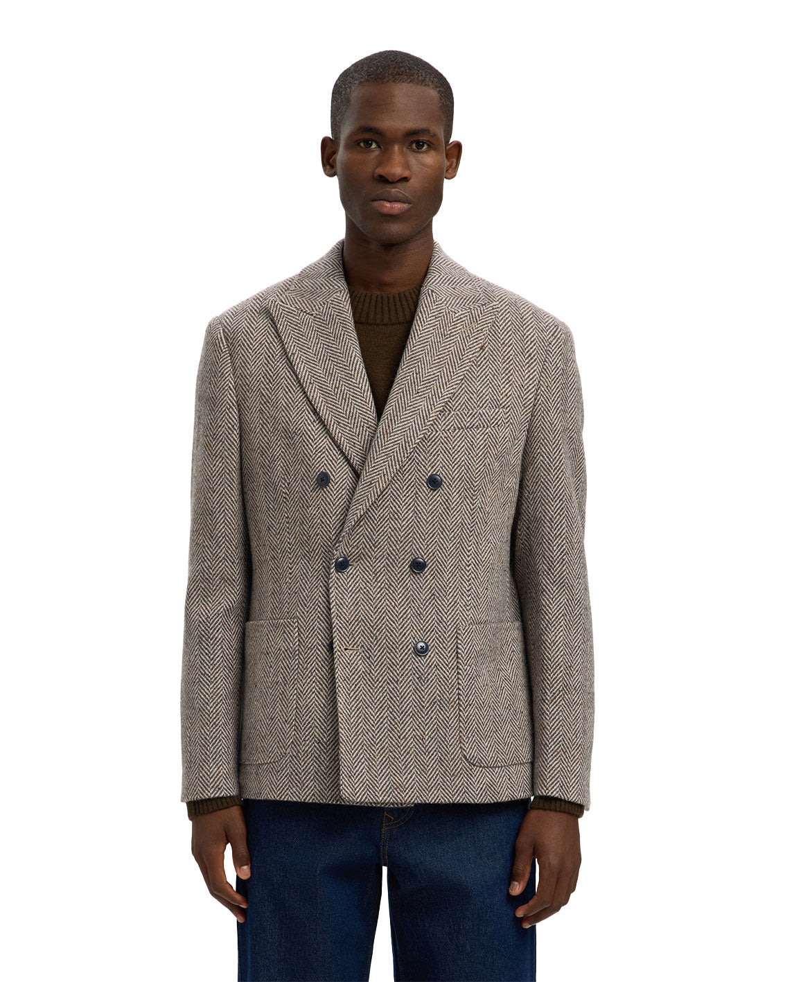 Regular Morris Herringbone Wool Blend DB Blazer