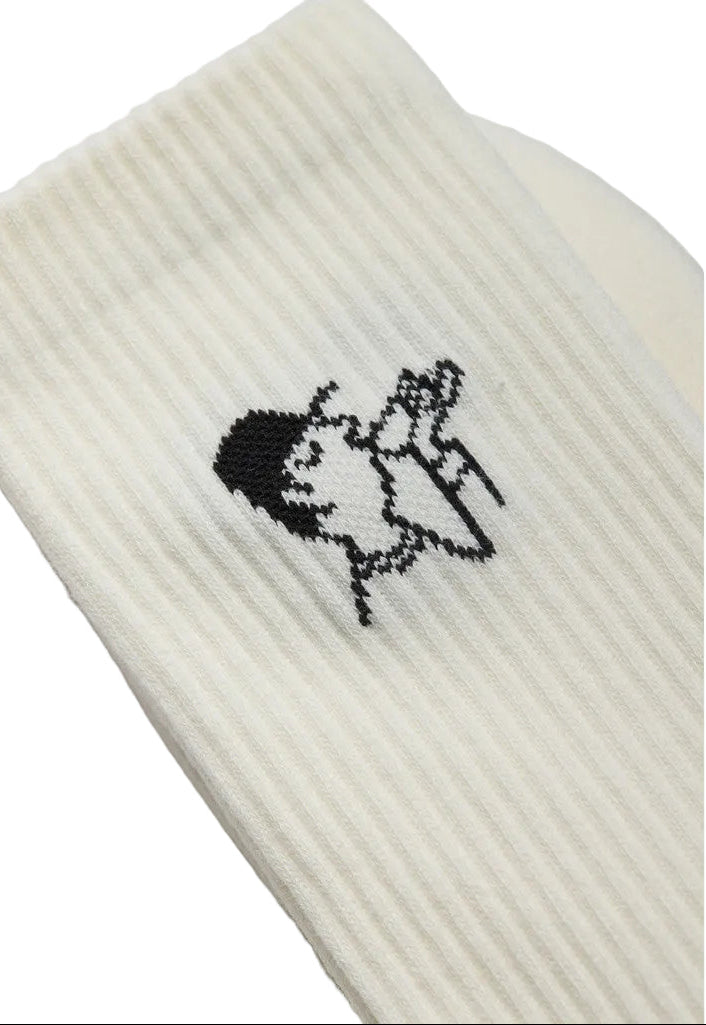 Coffee Jacquard Crew Socks 8925