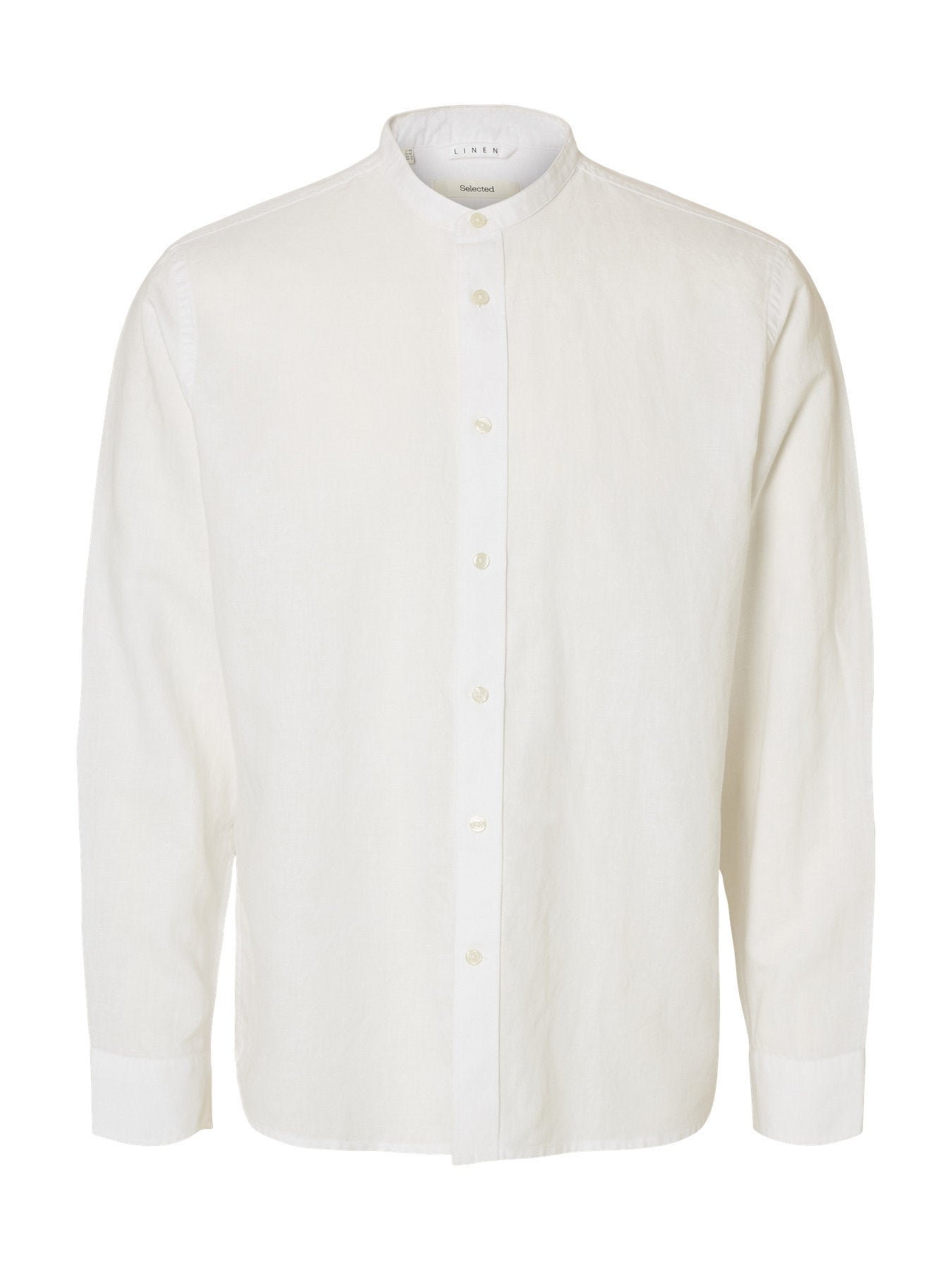 Regular Clay Linen Blend LS Band Shirt