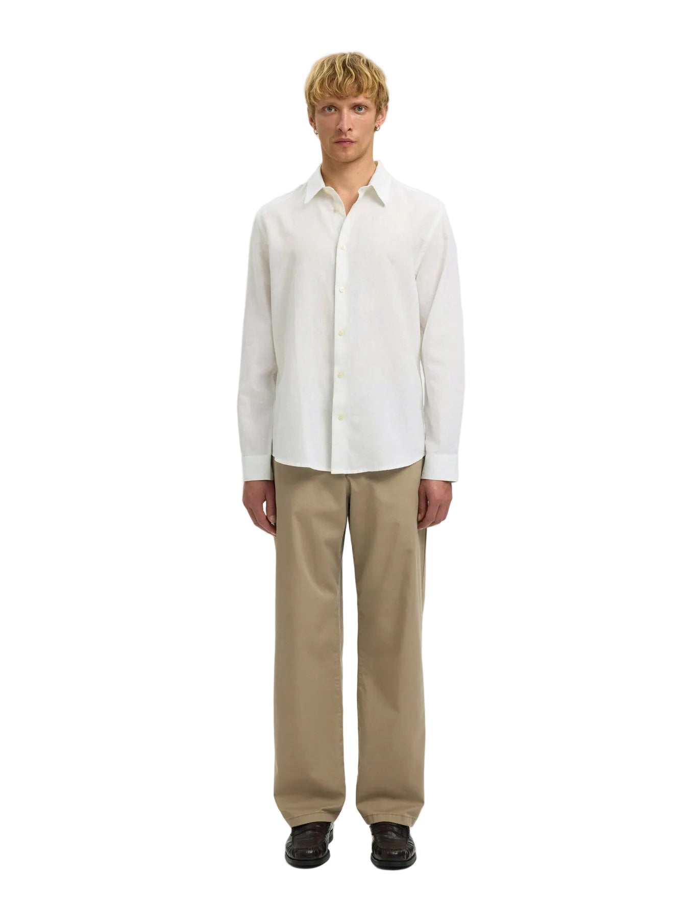 Regular Clay Linen Blend LS Shirt