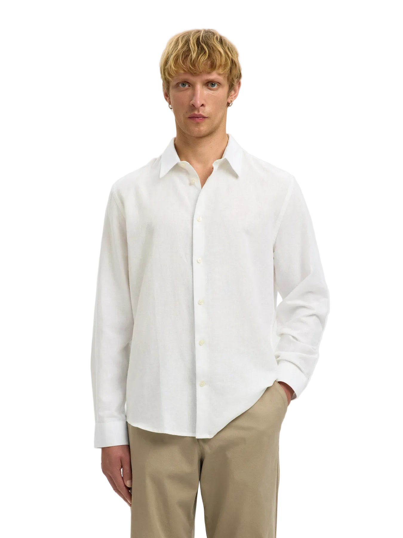 Regular Clay Linen Blend LS Shirt