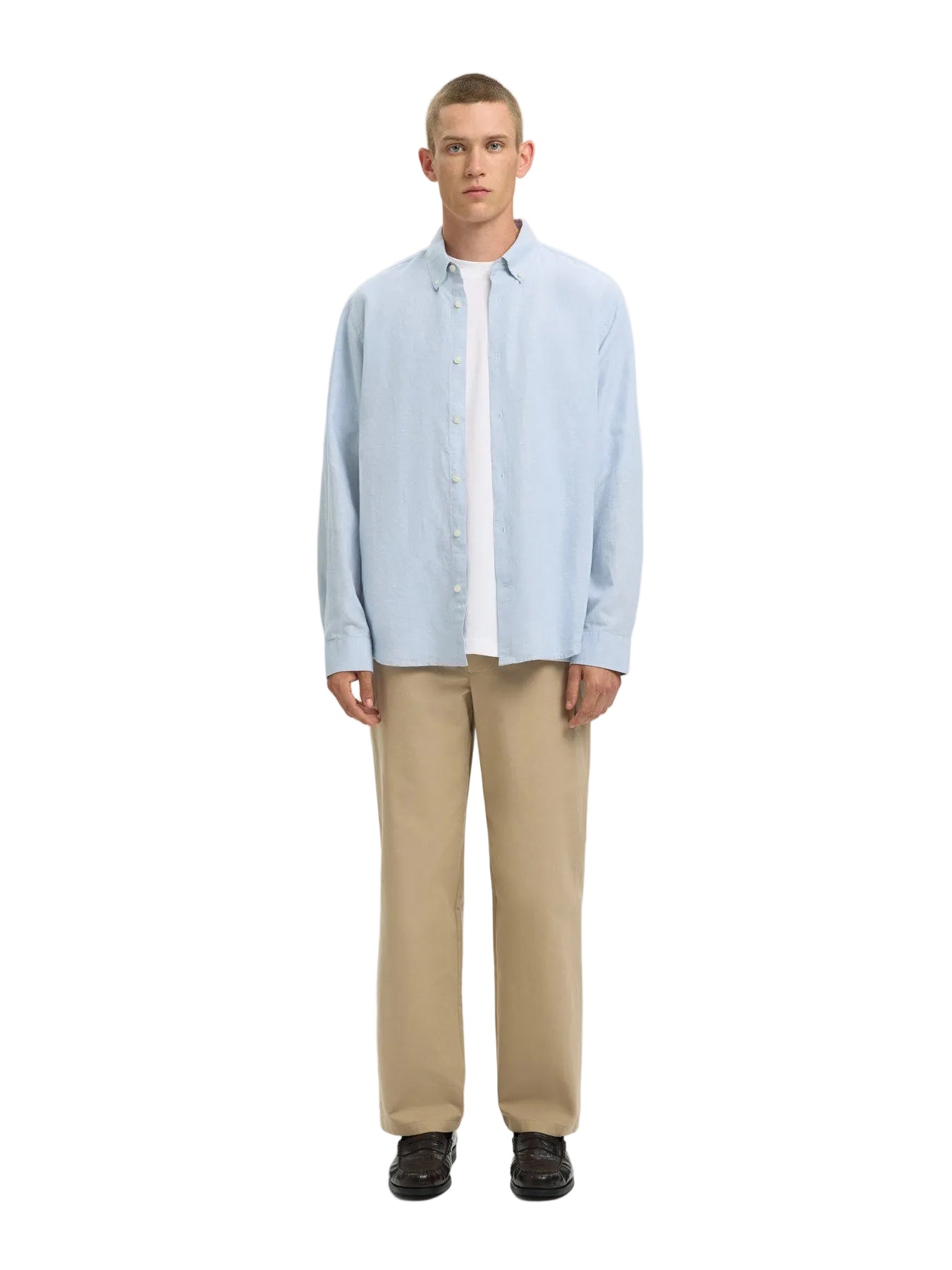 Regular Clay Linen Blend LS Shirt