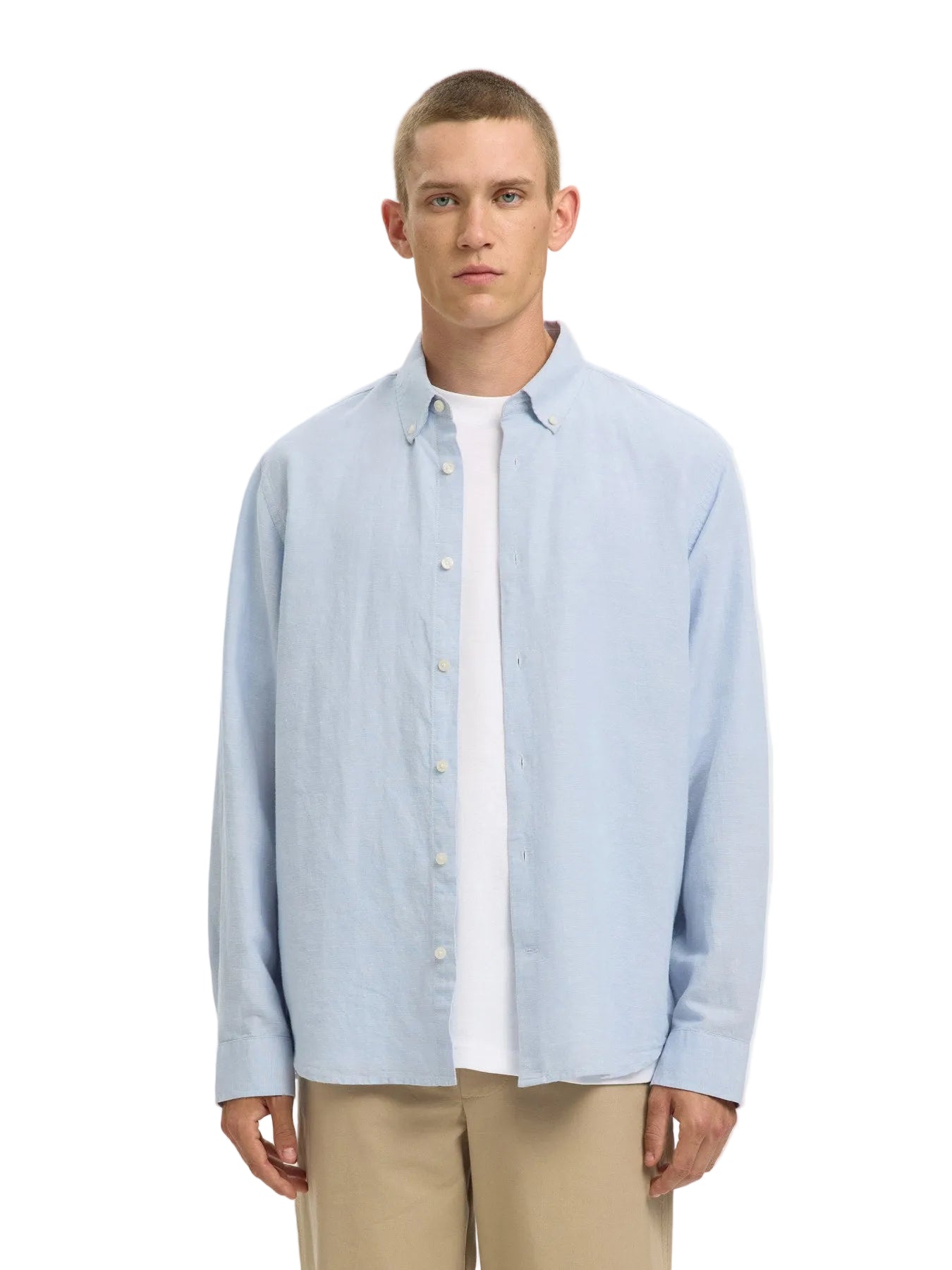 Regular Clay Linen Blend LS Shirt