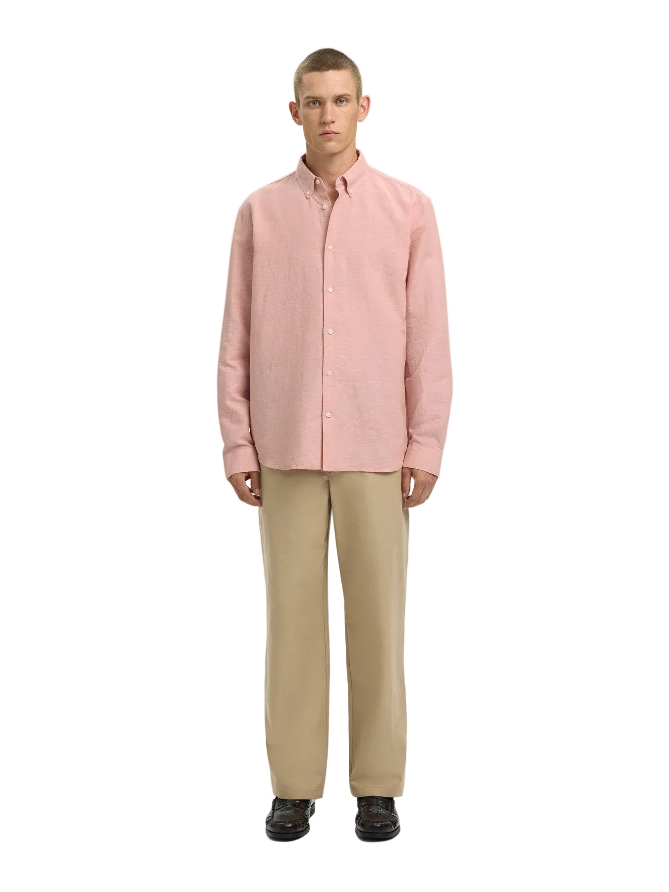 Regular Clay Linen Blend LS Shirt