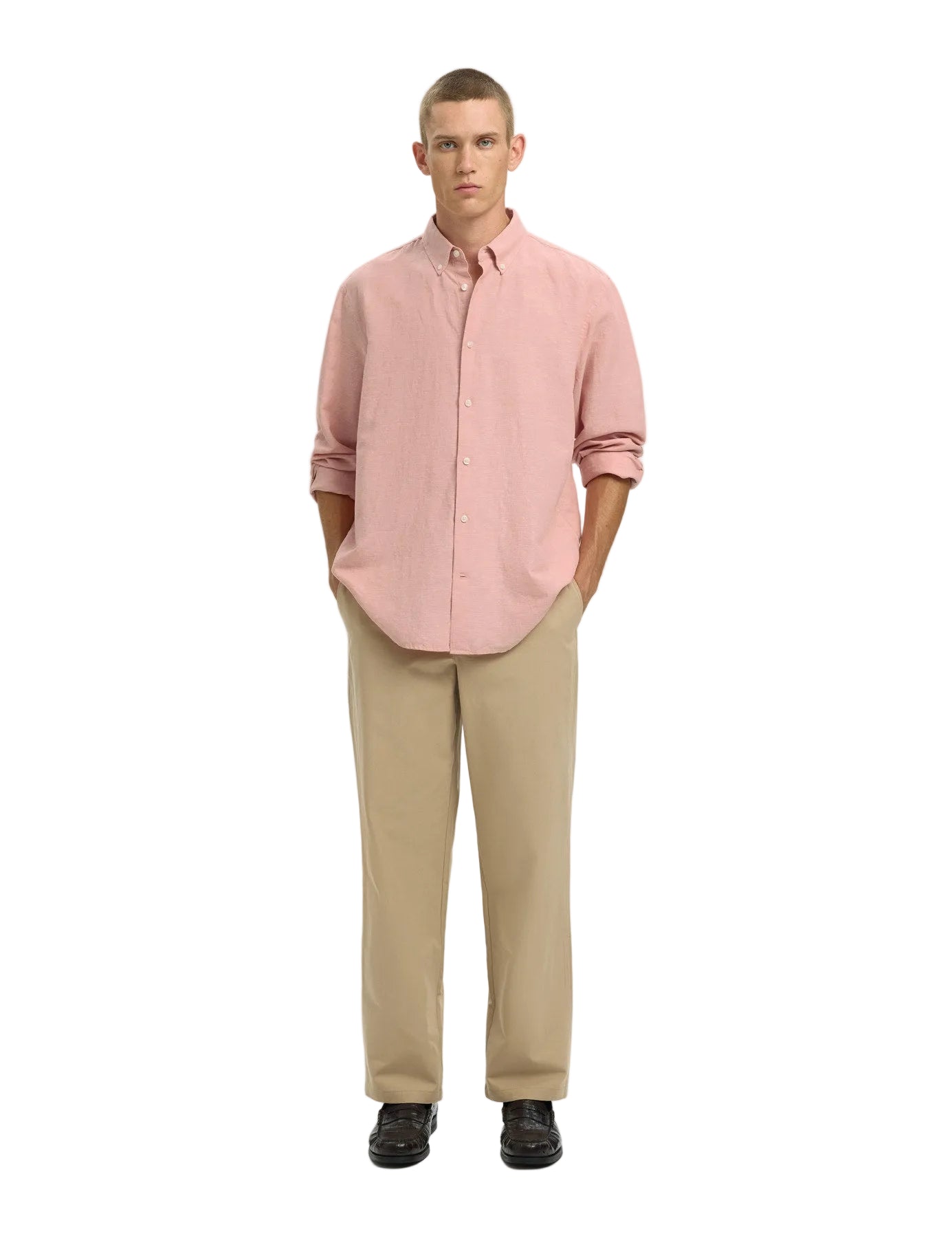 Regular Clay Linen Blend LS Shirt