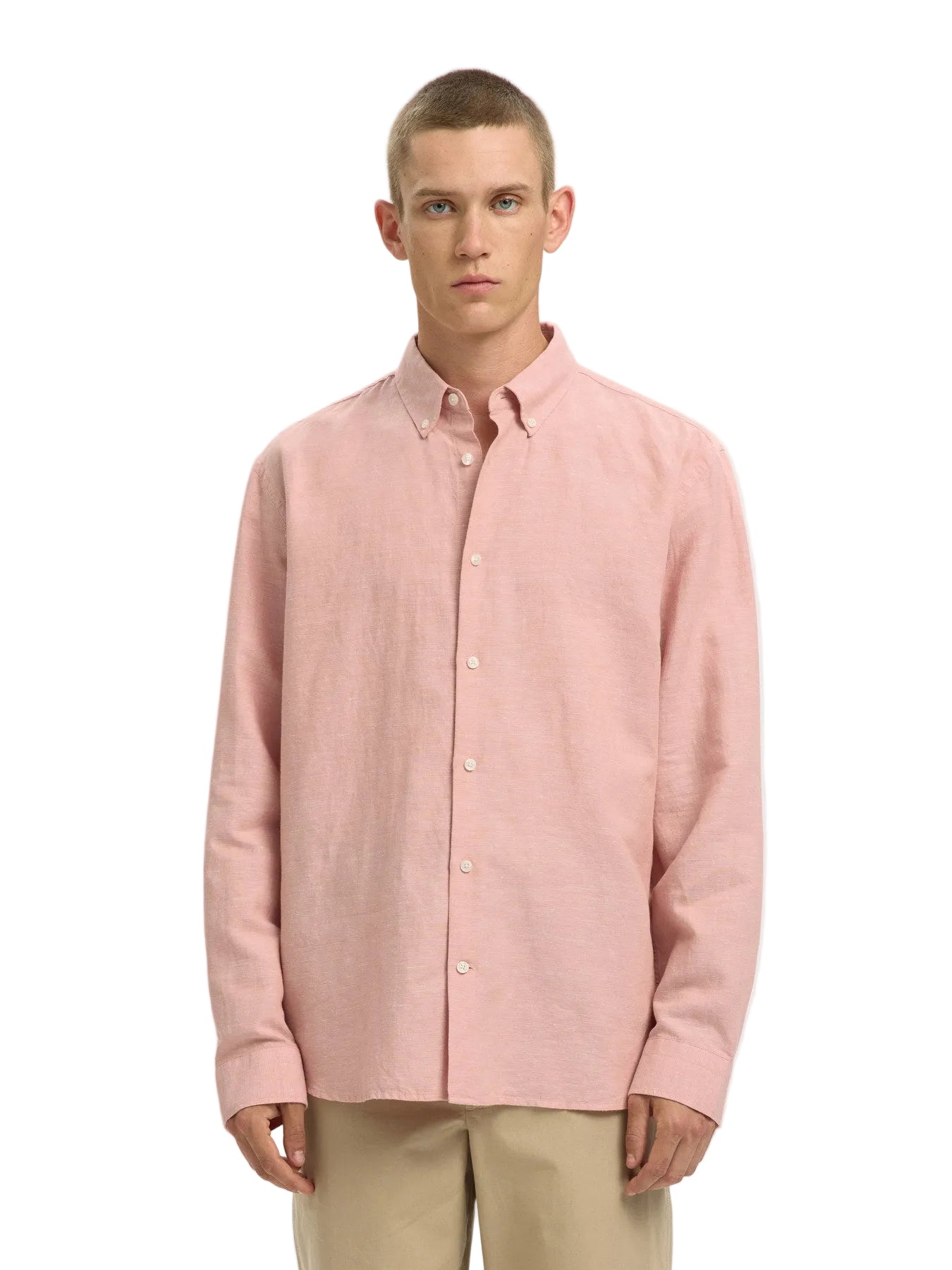 Regular Clay Linen Blend LS Shirt