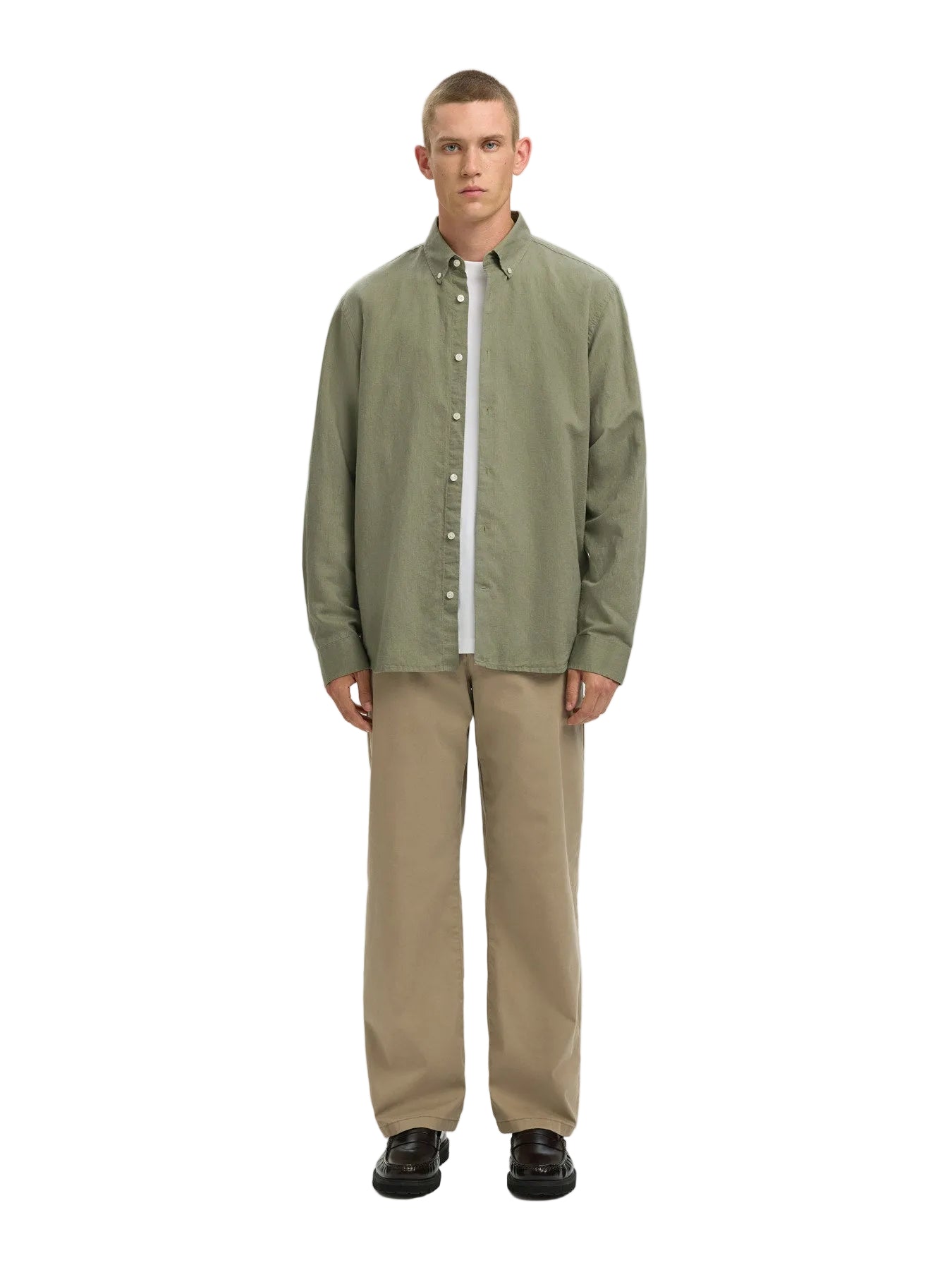 Regular Clay Linen Blend LS Shirt