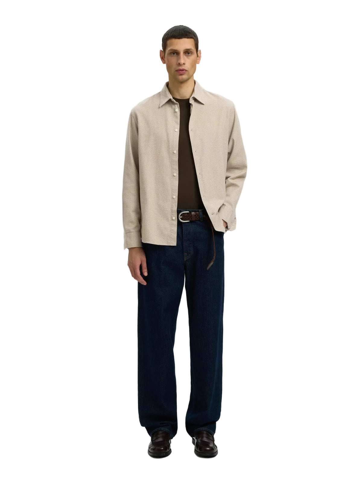 Camisa Regular Noah Brushed Twist de manga larga