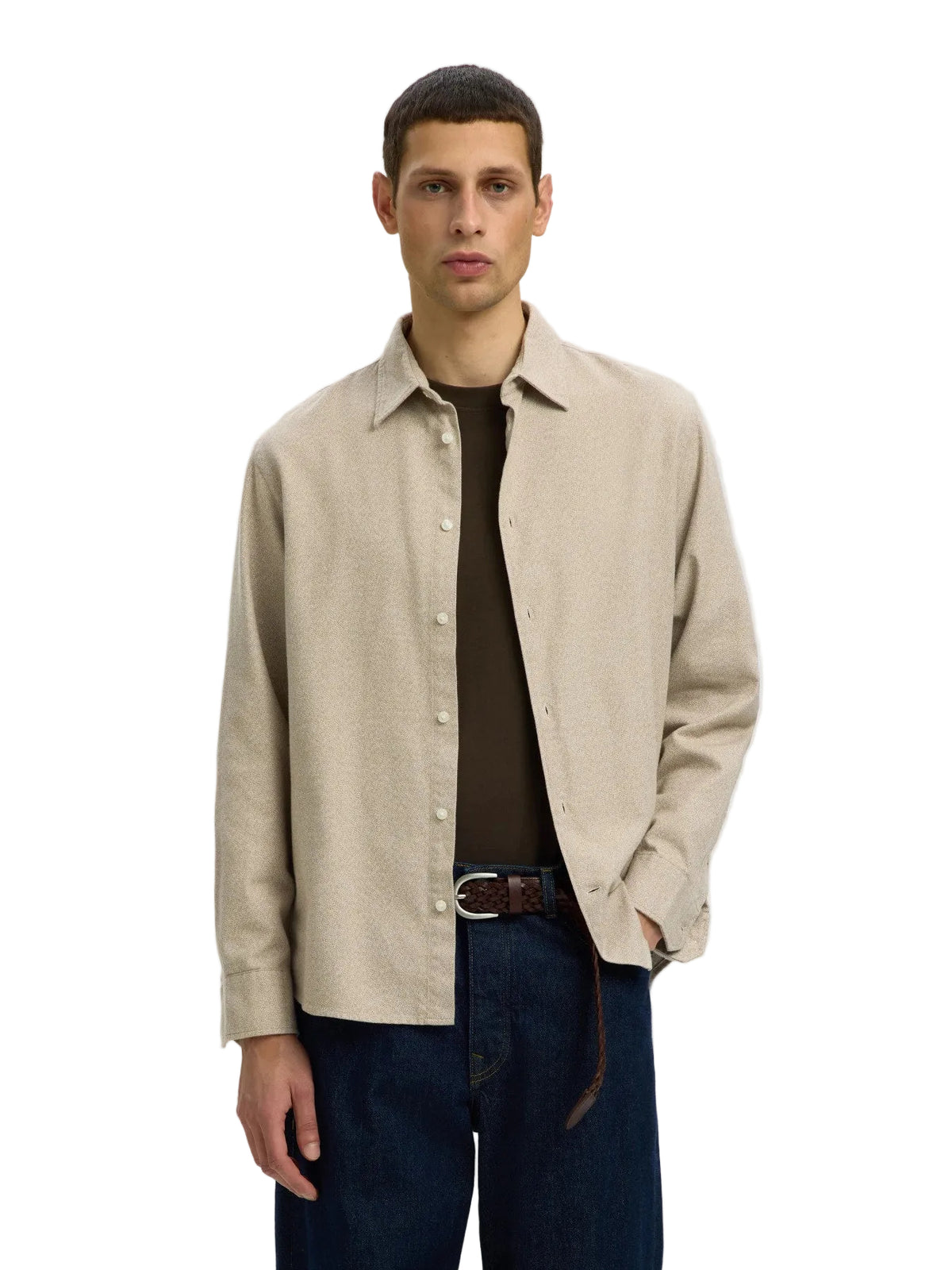 Camisa Regular Noah Brushed Twist de manga larga