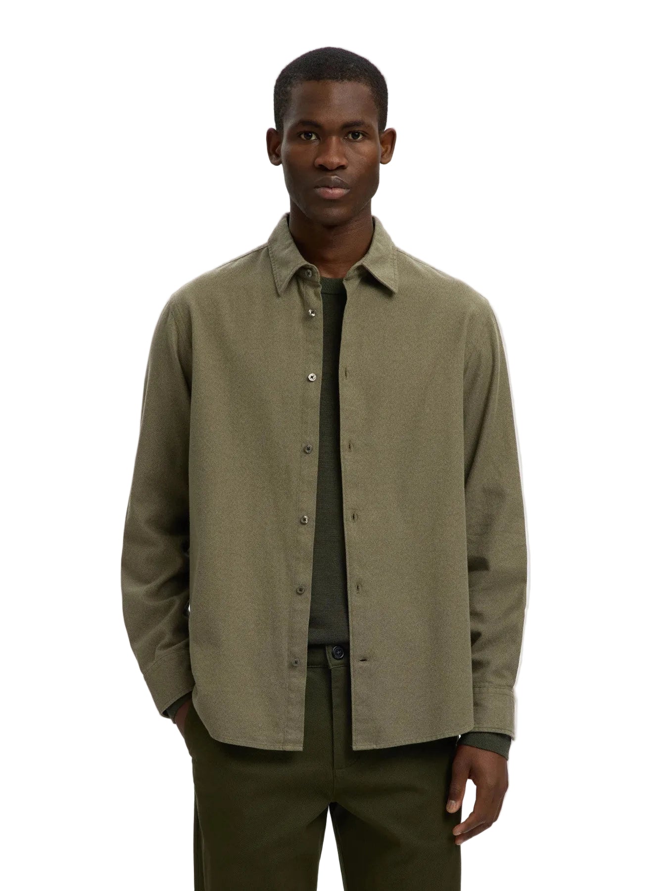 Camisa Regular Noah Brushed Twist de manga larga