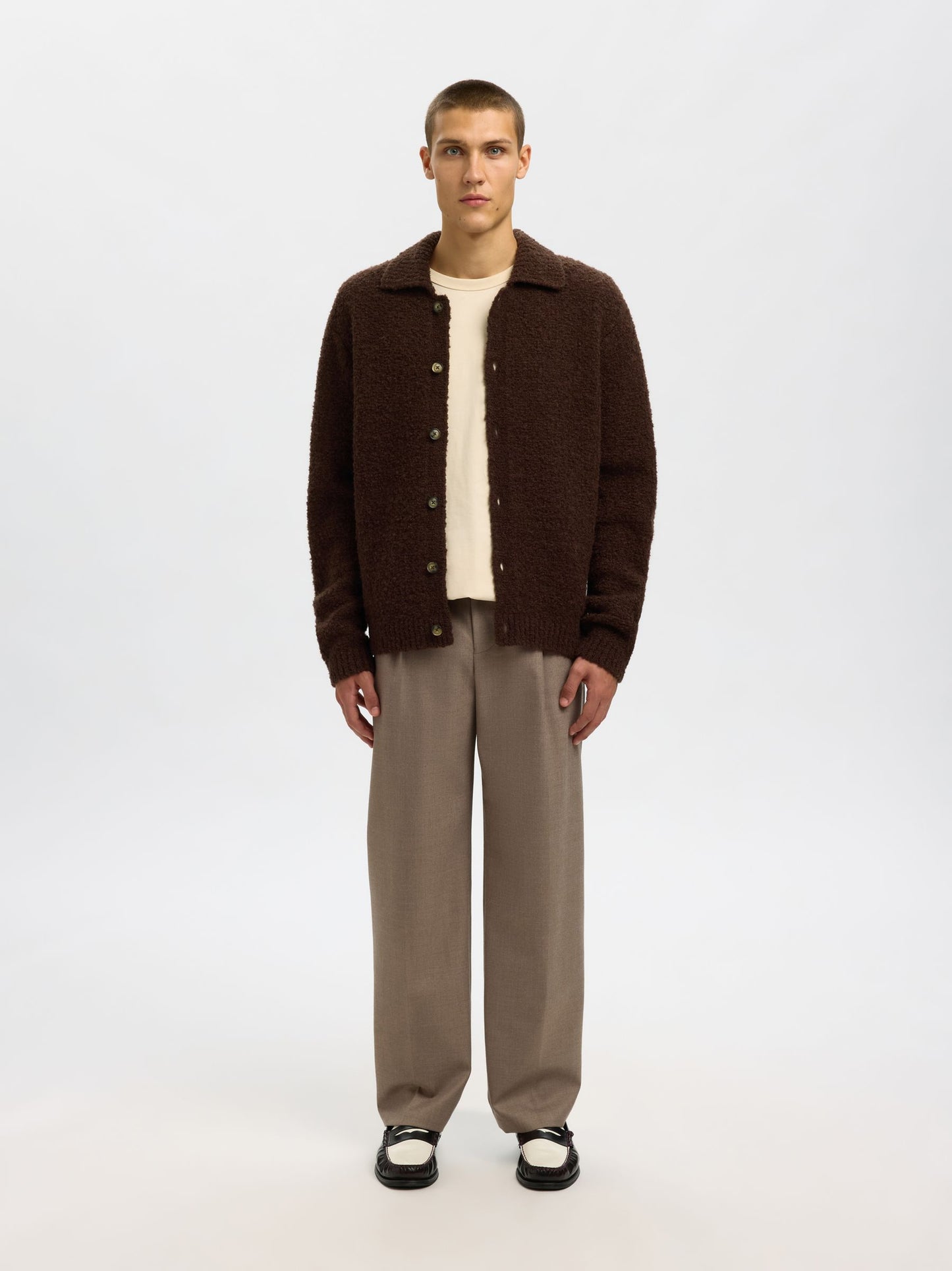 Loyd LS Knit Boucle Polo Cardigan