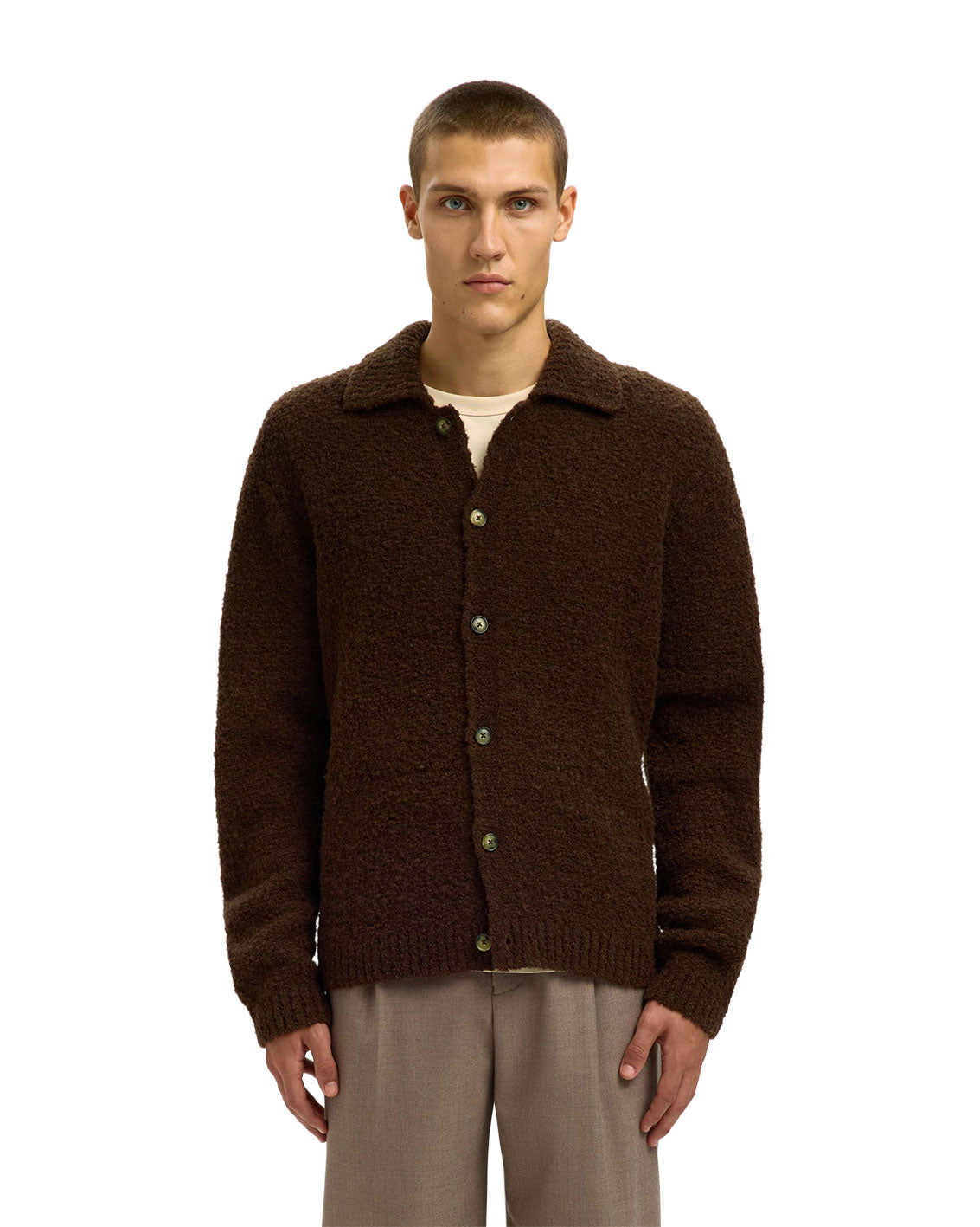 Loyd LS Knit Boucle Polo Cardigan