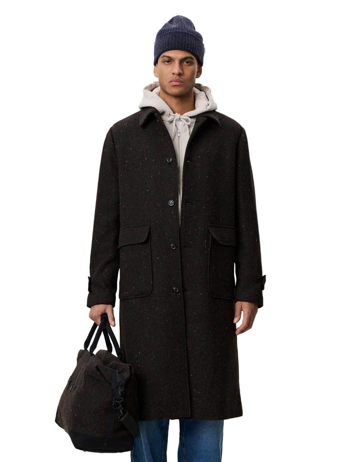 Herringbone Wool Coat