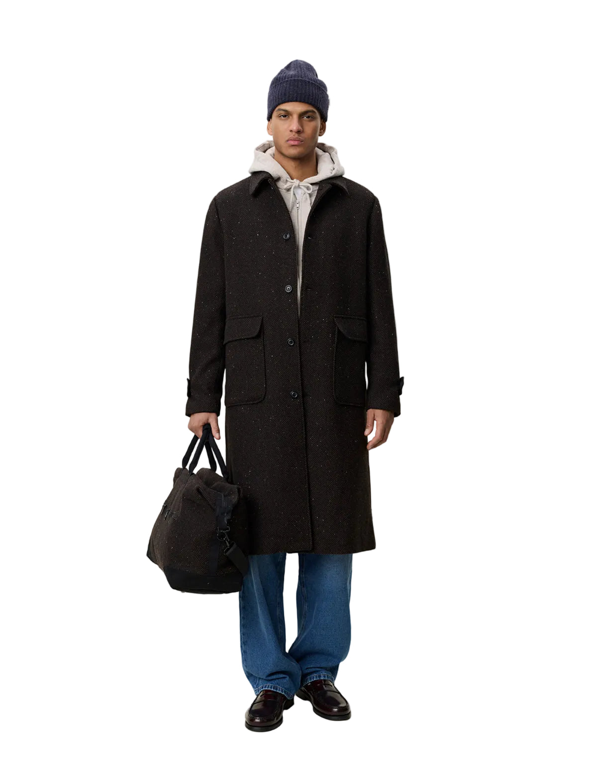 Herringbone Wool Coat