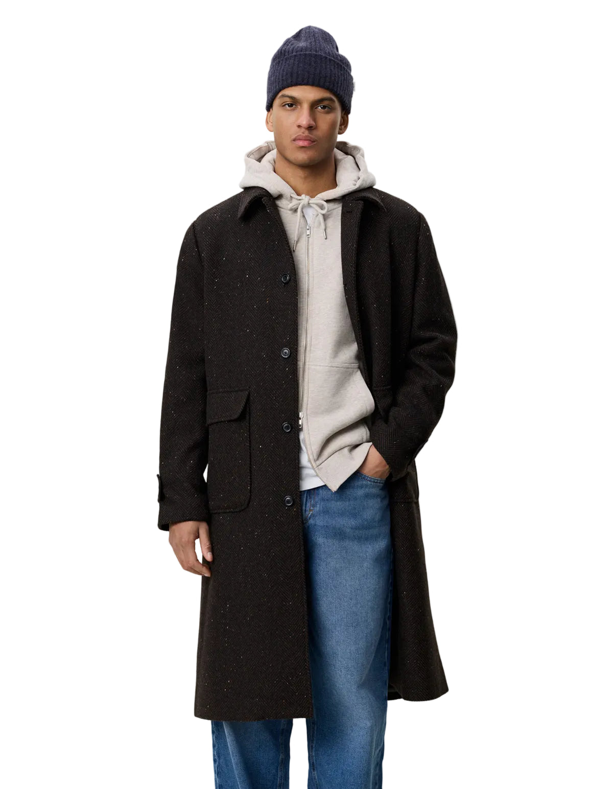 Herringbone Wool Coat