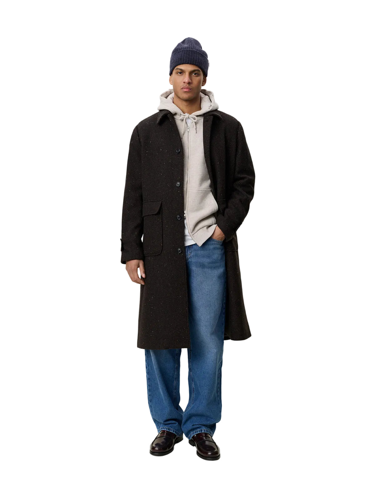 Herringbone Wool Coat