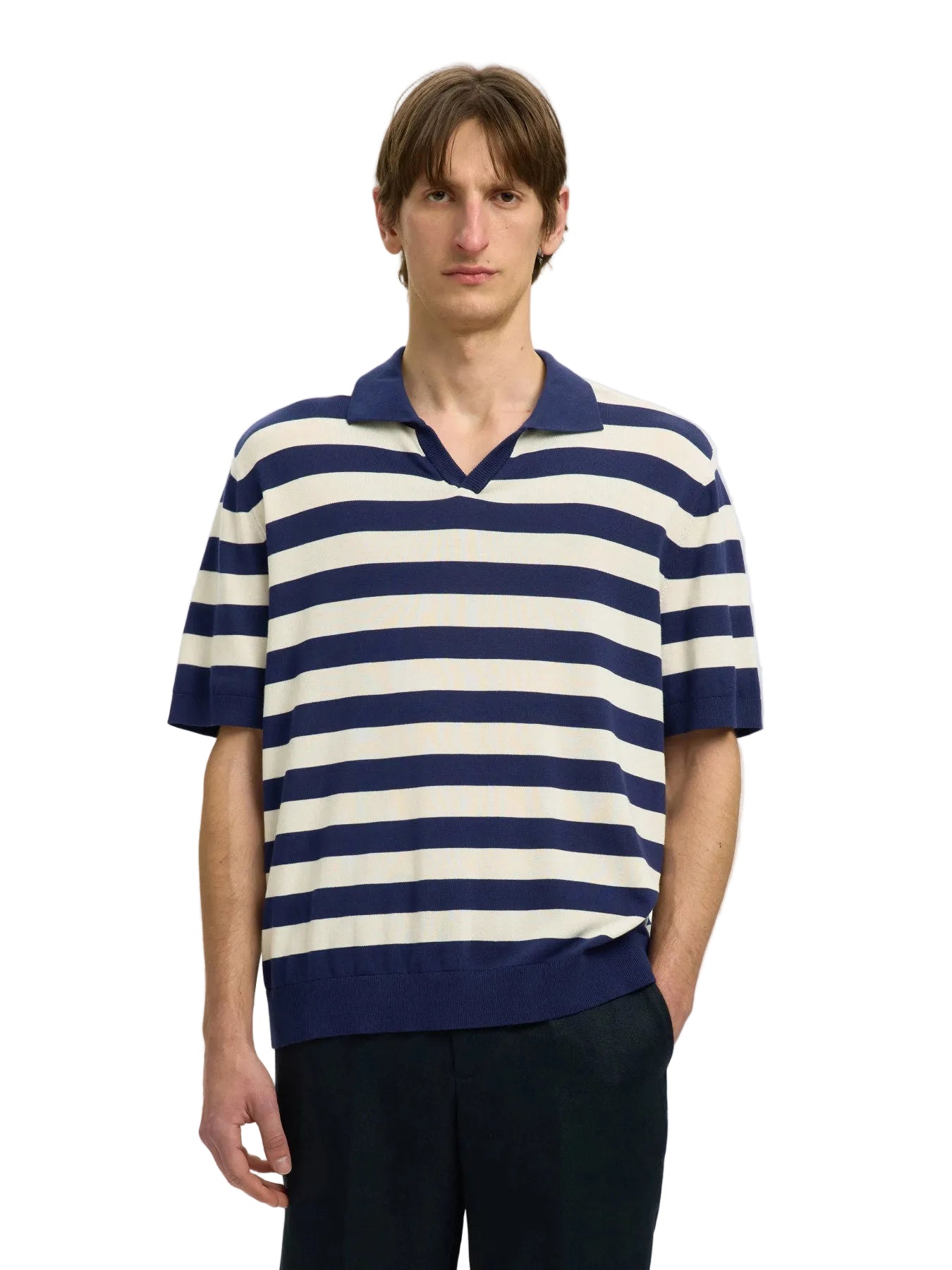 Torino SS Knit Relaxed Open Polo