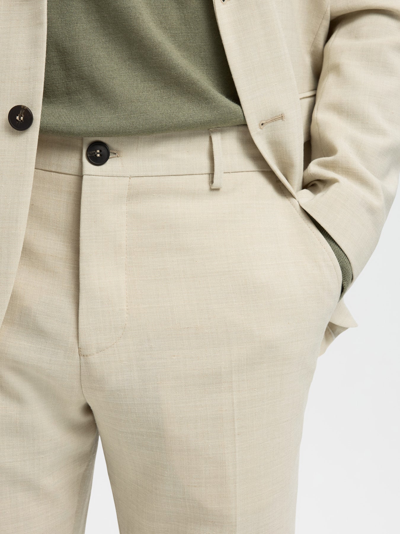 Slim Linen Blend Oasis Trousers