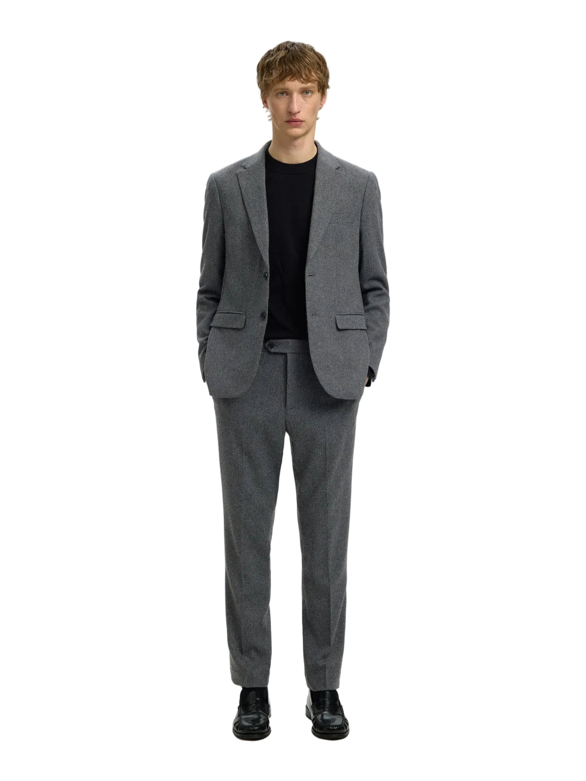 Slim Reed Wool Trousers