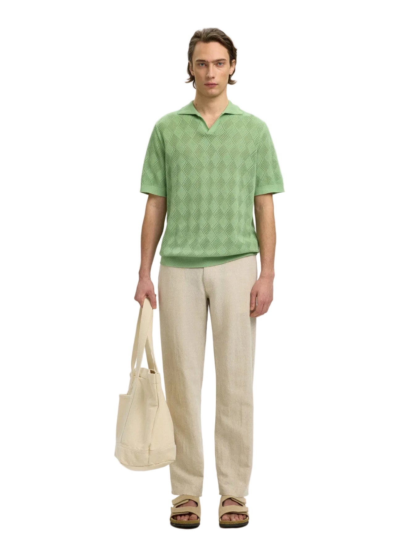 Arco SS Knit Structure Open Polo