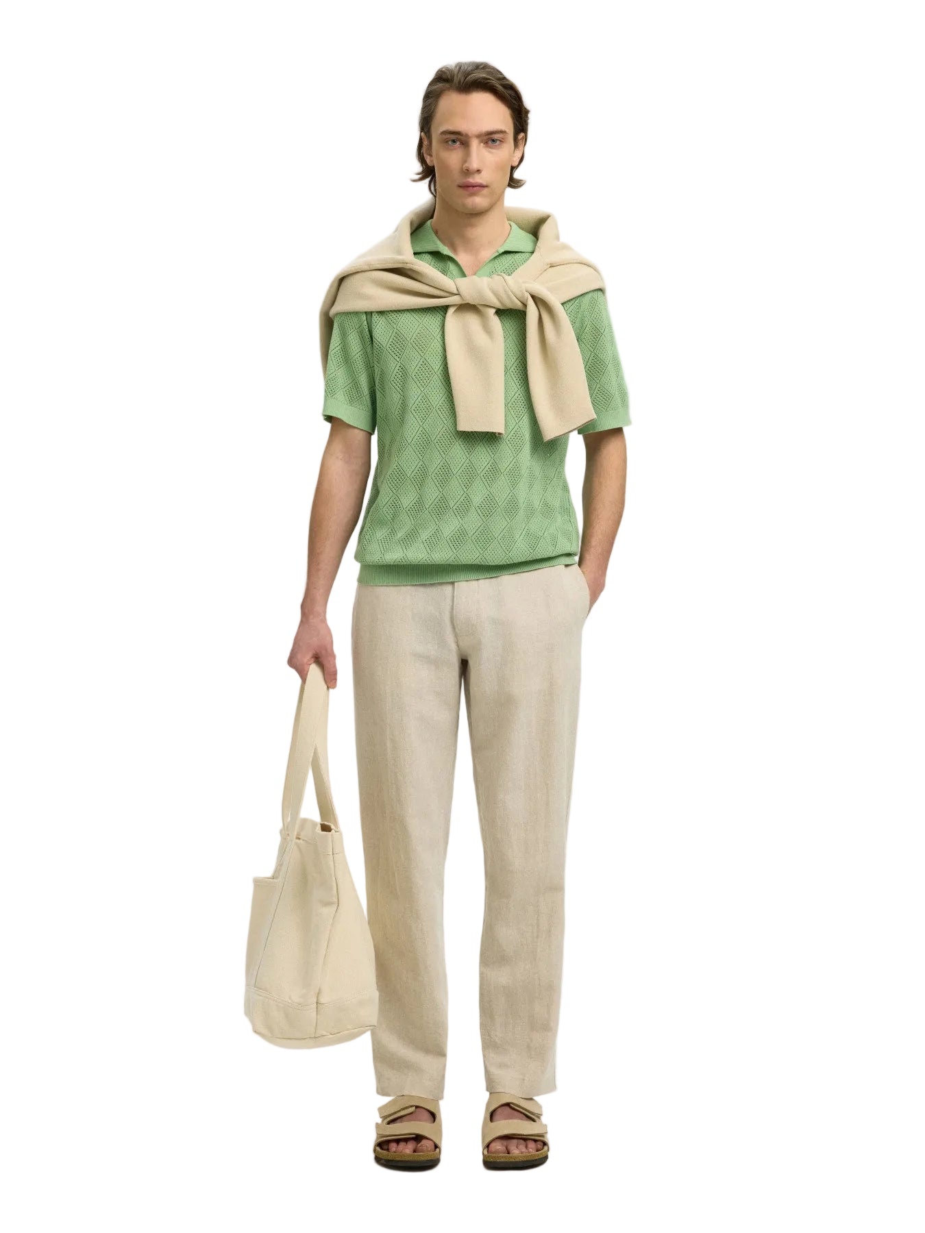 Arco SS Knit Structure Open Polo