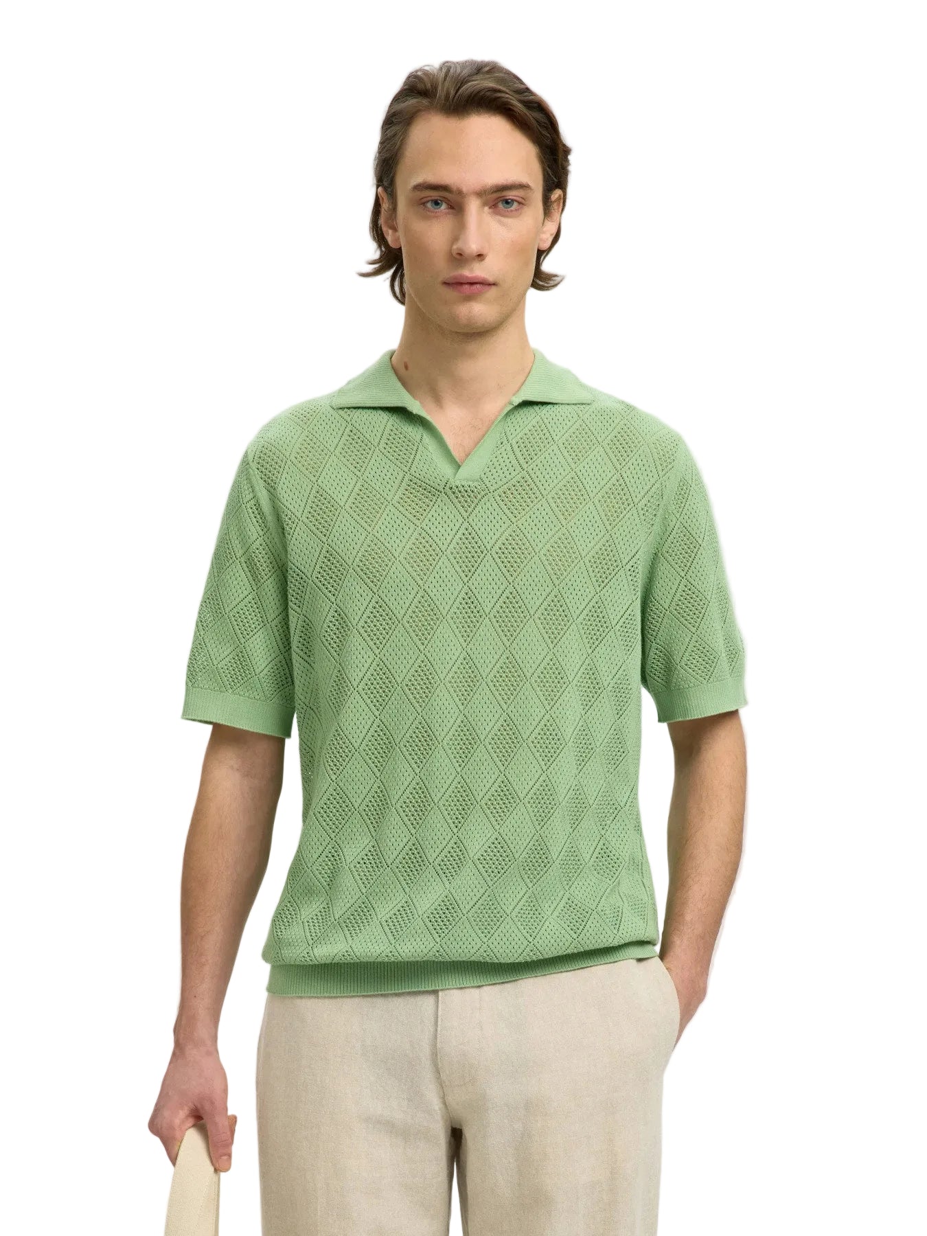 Arco SS Knit Structure Open Polo