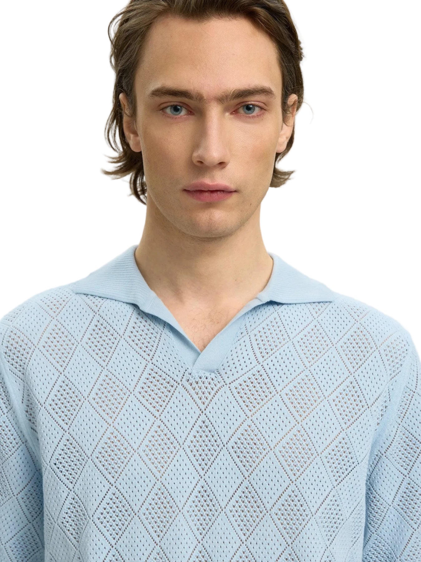 Arco SS Knit Structure Open Polo