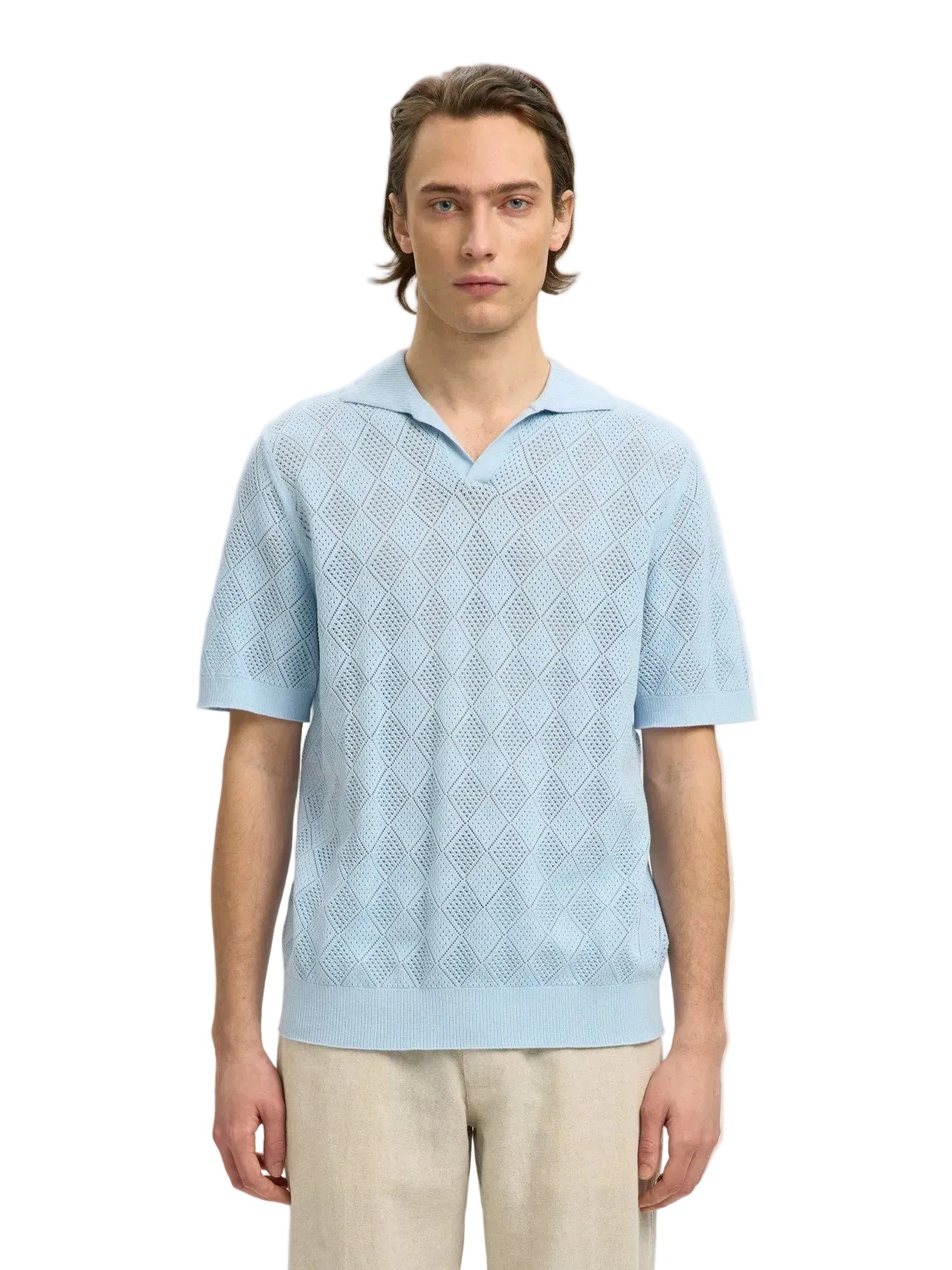 Arco SS Knit Structure Open Polo