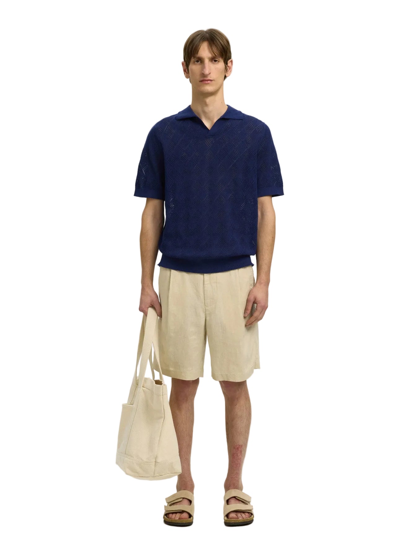 Arco SS Knit Structure Open Polo