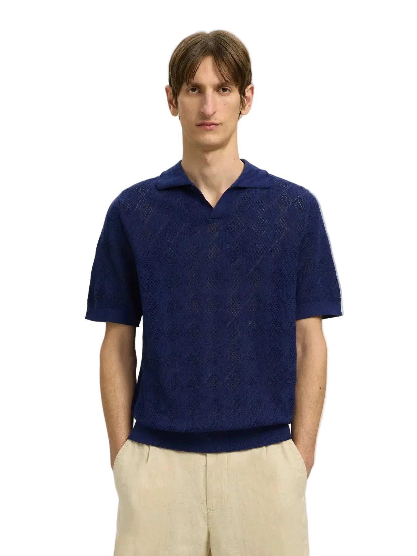 Arco SS Knit Structure Open Polo