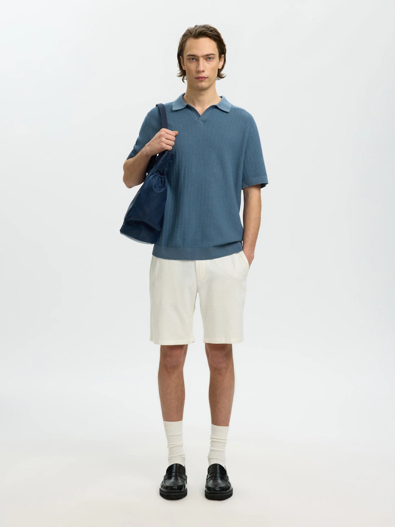 Mattis SS Linen Blend Structure Open Polo