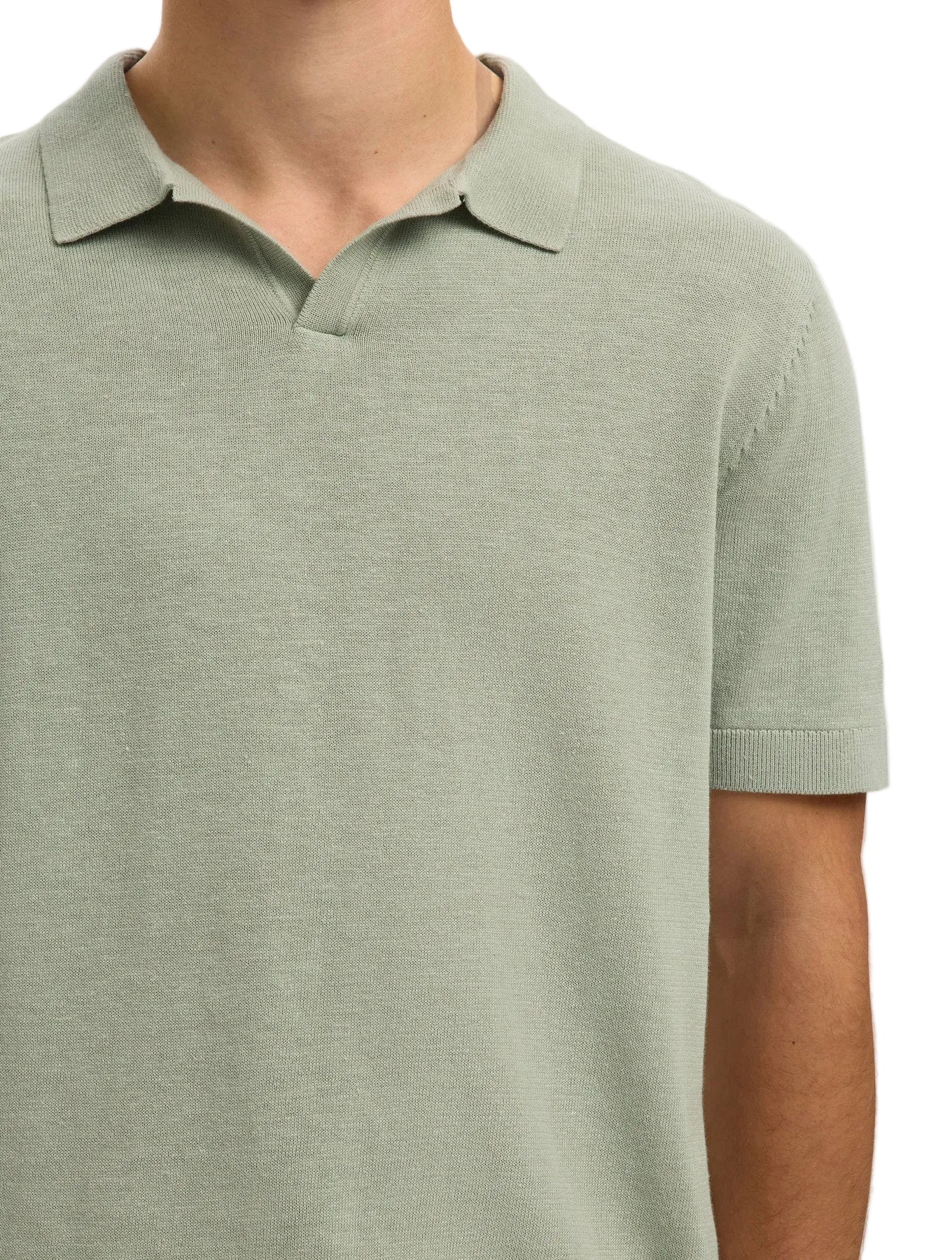 Mattis SS Linen Blend Open Polo