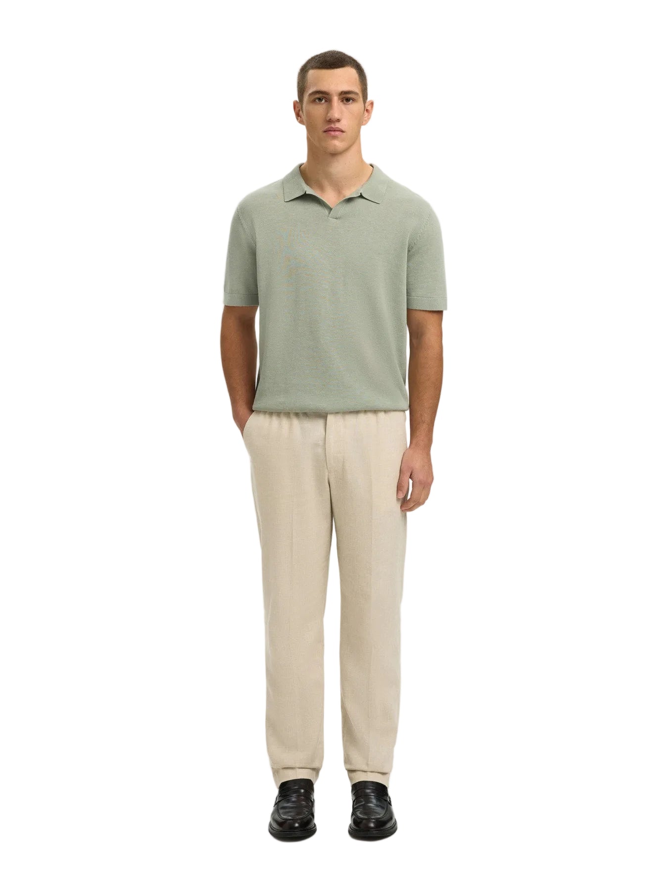Mattis SS Linen Blend Open Polo