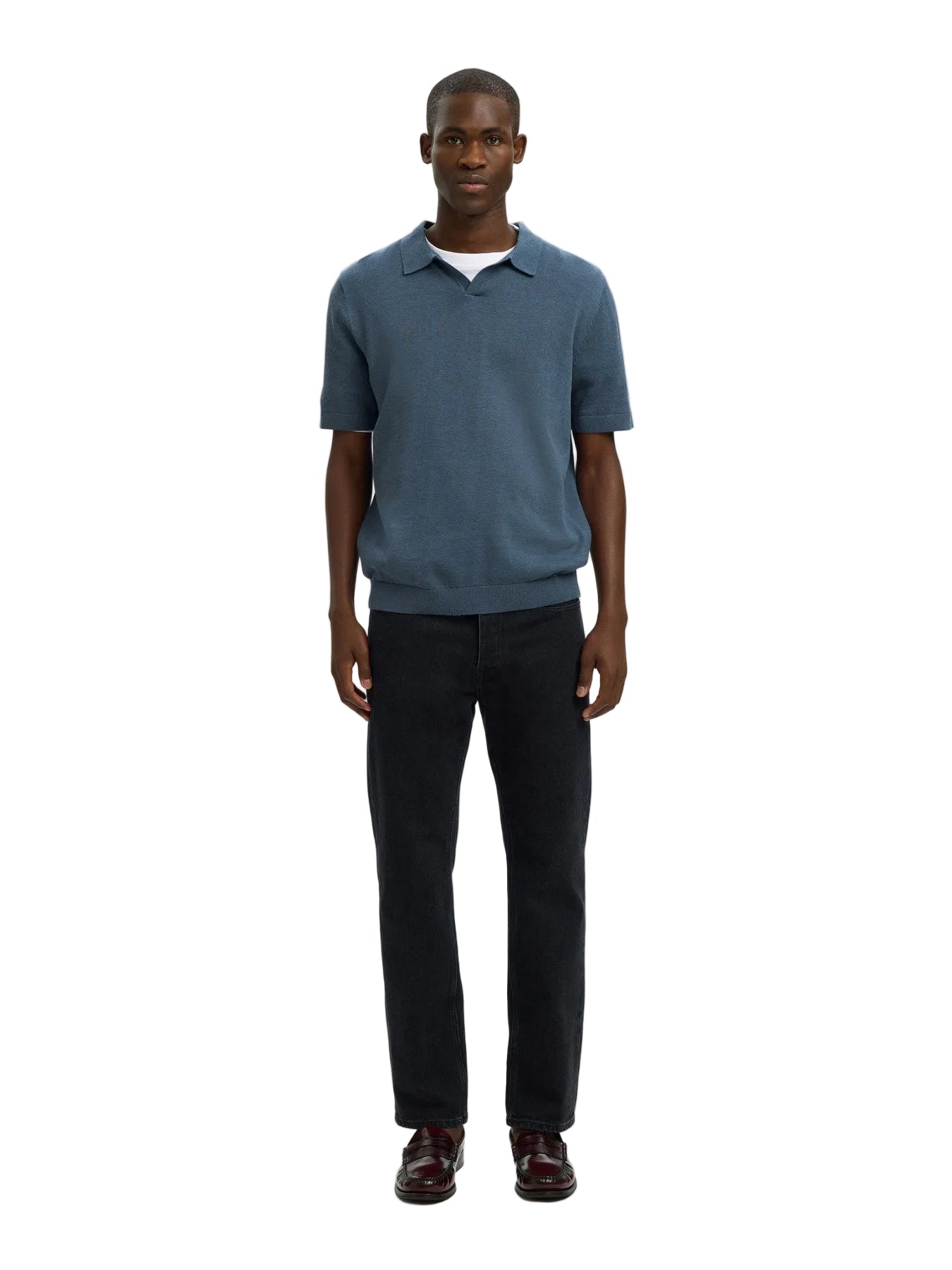 Mattis SS Linen Blend Open Polo